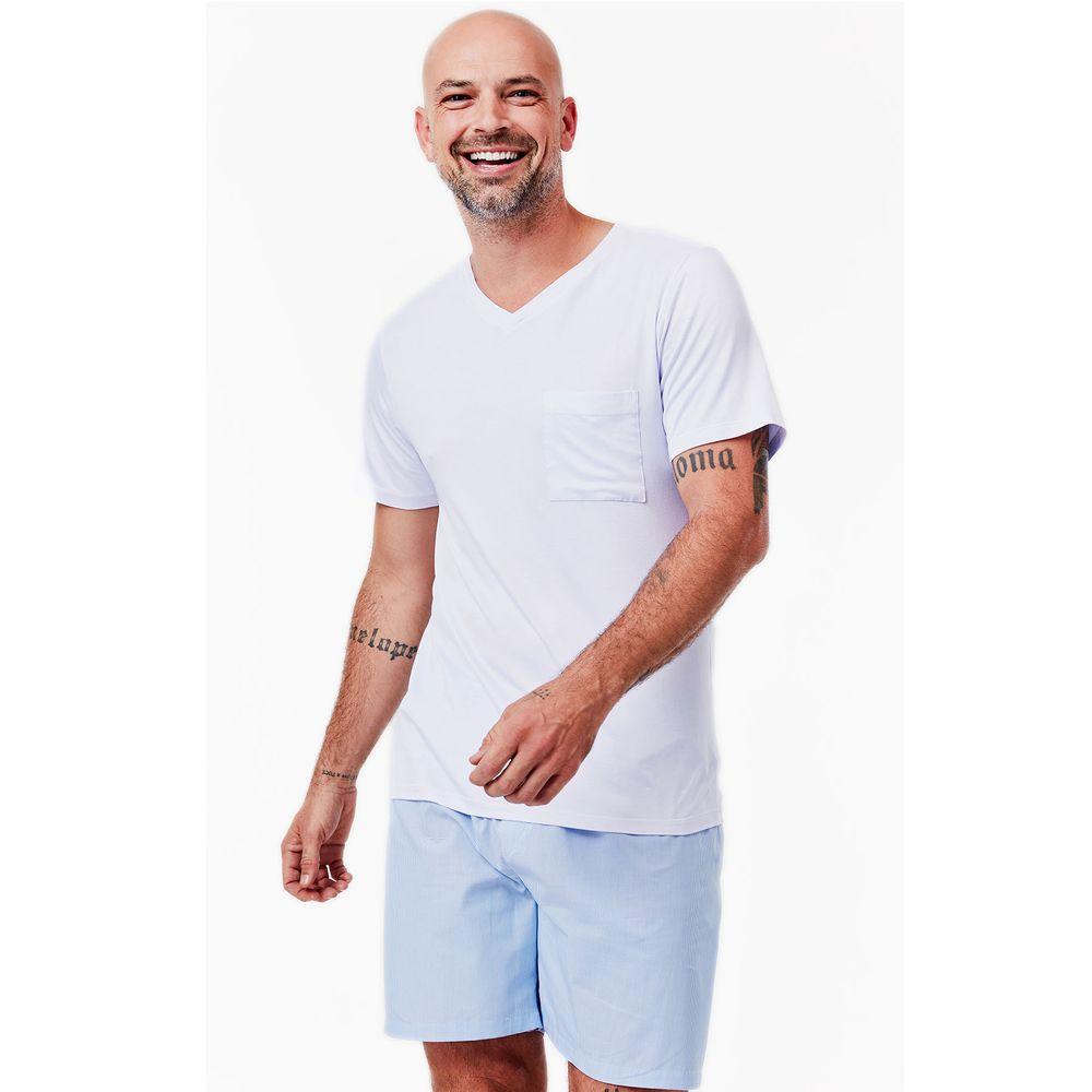 Pijama Curto Tricoline Suécia Masculino - 1