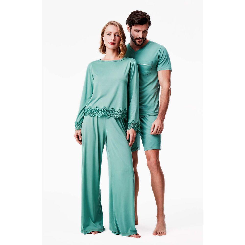 Pijama Curto Malha Estocolmo Masculino - 4