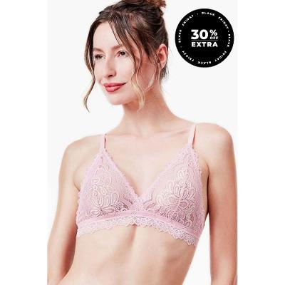 Sutiã Top Triângulo Renda Rose Fog