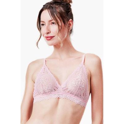 Sutiã Top Triângulo Renda Rose Fog