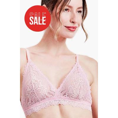 Sutiã Top Triângulo Renda Rose Fog