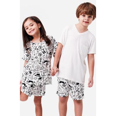 Pijama Curto Malha Abraço Kids Feminino