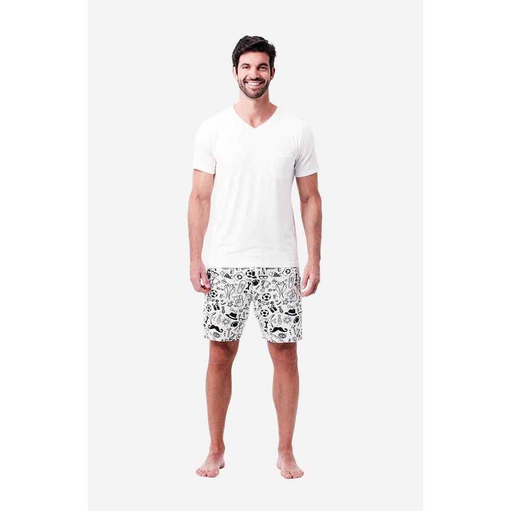 Pijama Curto Malha Abraço Masculino - 4