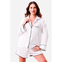 Pijama Curto Botões Cetim Paris - 1