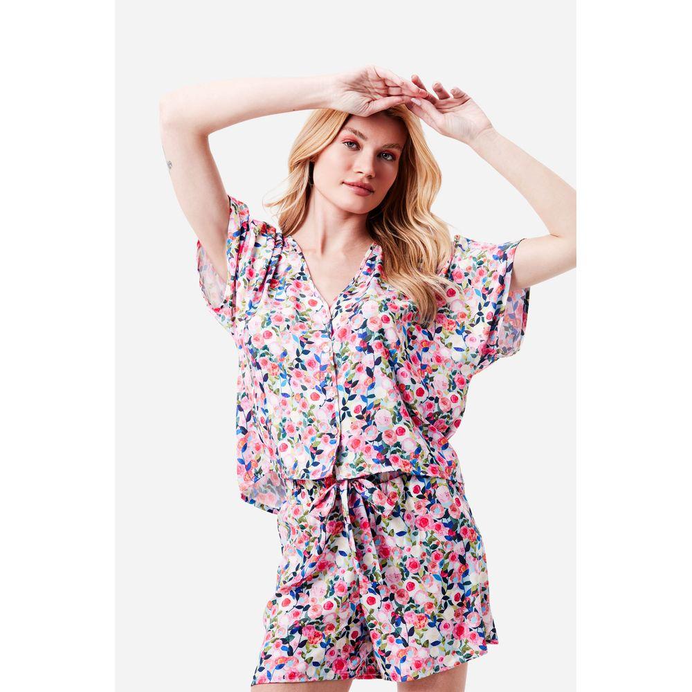 Pijama Curto Botões Cetim Cristine - 1