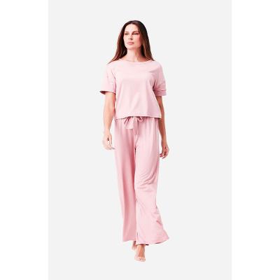 Pijama Longo Manga Curta Malha Básicos