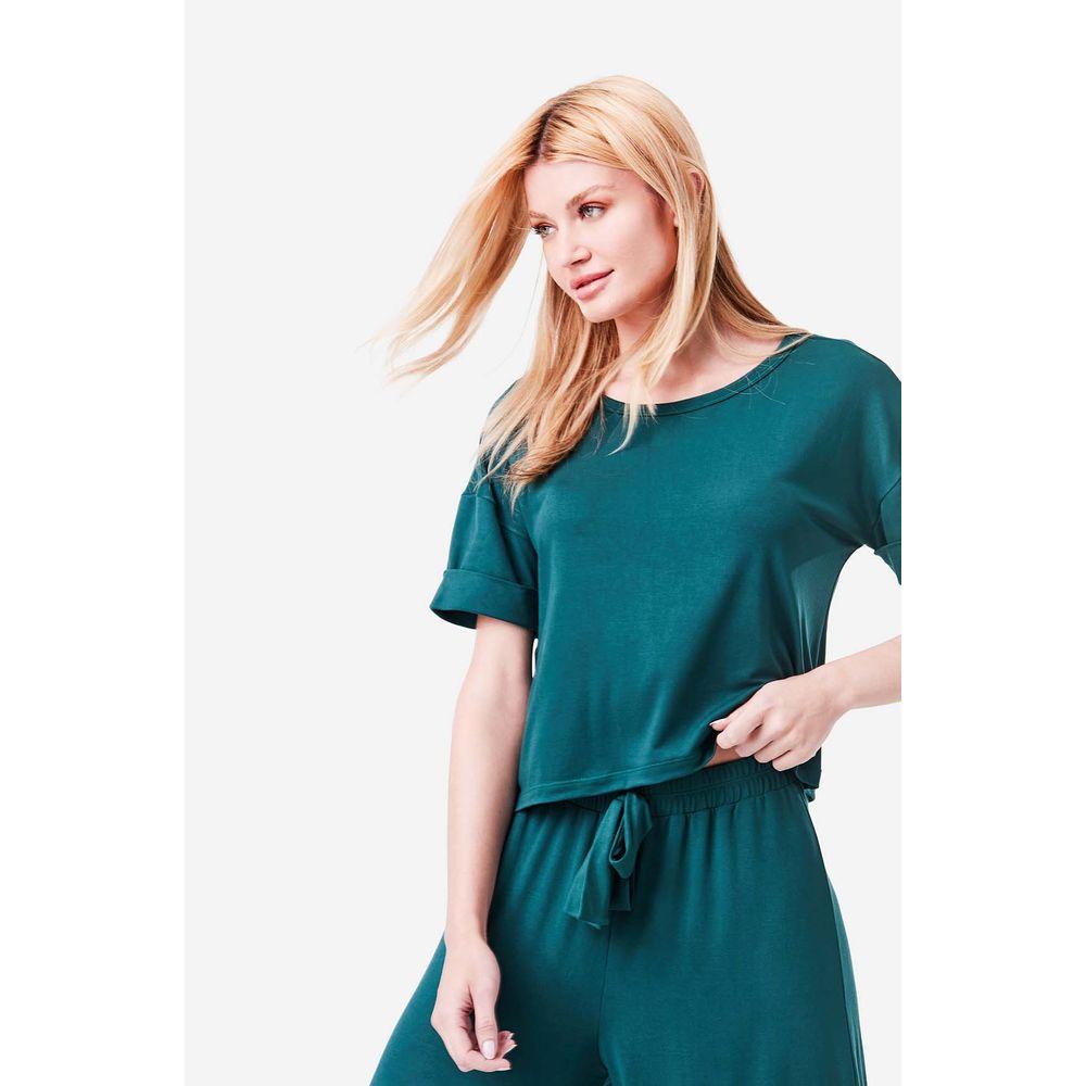 Pijama Longo Manga Curta Malha Básicos - 4