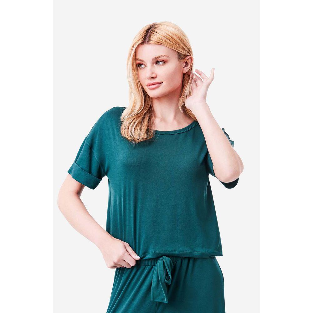 Pijama Longo Manga Curta Malha Básicos - 6