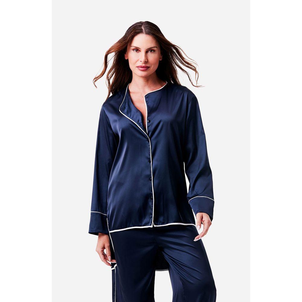 Pijama Longo Botões Cetim Clara - 4