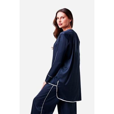 Pijama Longo Botões Cetim Clara
