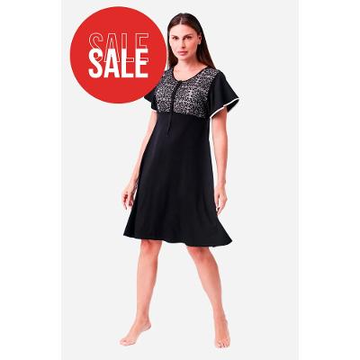 Camisola Curta Manga Curta Polo Malha Selene Preta