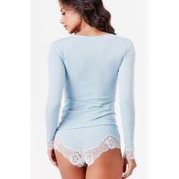 Camisete Manga Longa Flower Cotton Summer Blue - 2