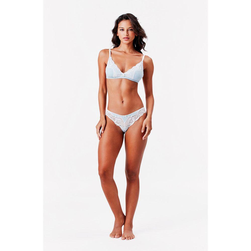 Calcinha Biquini Flower Cotton Summer Blue - 4