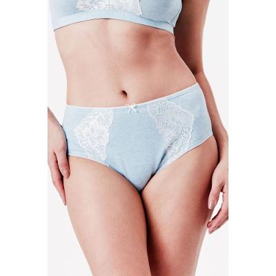 Calcinha Alta Cavada Flower Cotton Summer Blue