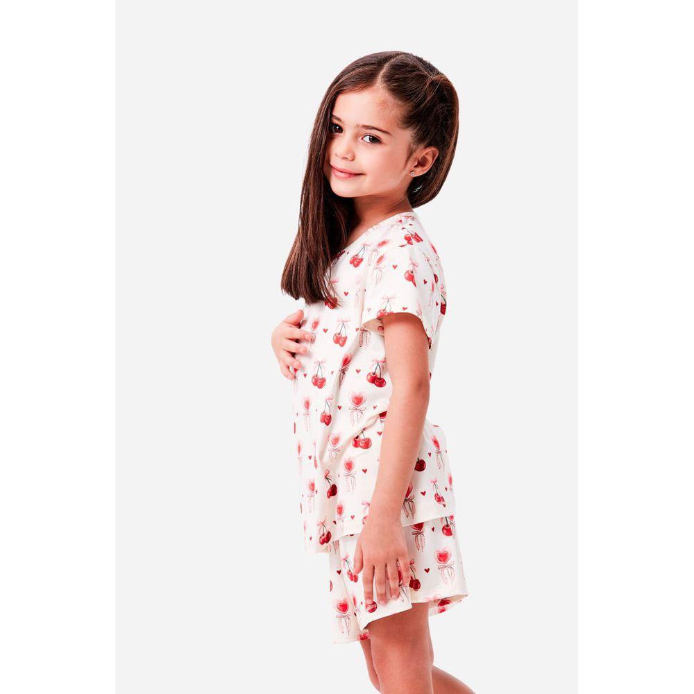 Pijama Curto Malha Love Cherry Kids Feminino - 3
