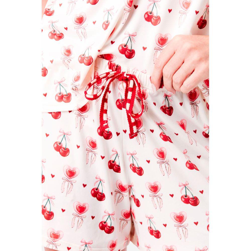 Pijama Curto Malha Love Cherry Kids Feminino - 4
