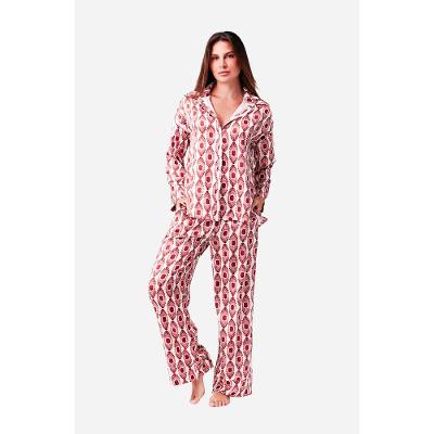 Pijama Longo Manga Longa Aberto Cetim Festa