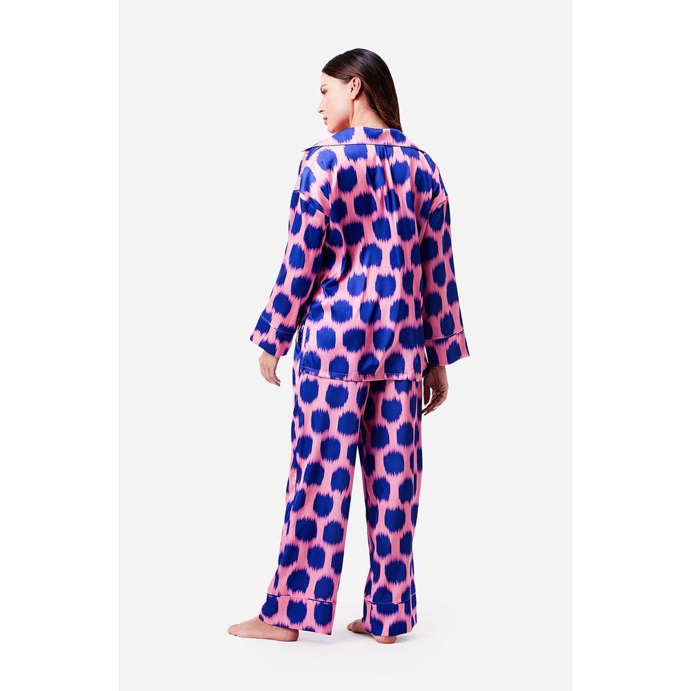 Pijama Longo Manga Longa Aberto Cetim Festa - 2