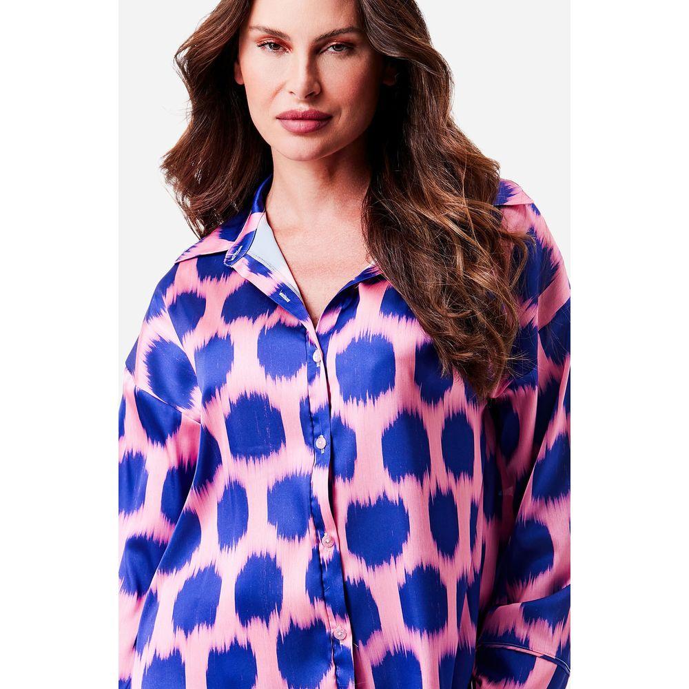 Pijama Longo Manga Longa Aberto Cetim Festa - 7