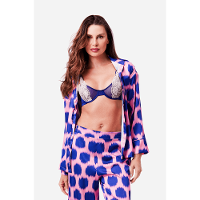 Pijama Longo Manga Longa Aberto Cetim Festa - 5