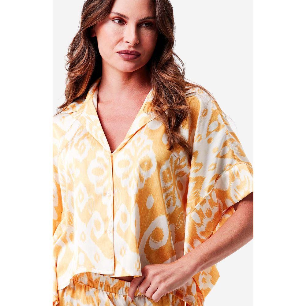 Pijama Curto Manga Curta Botões Cetim Festa - 8