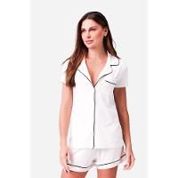 Pijama Curto Manga Curta Aberto Malha Rafaela - 3