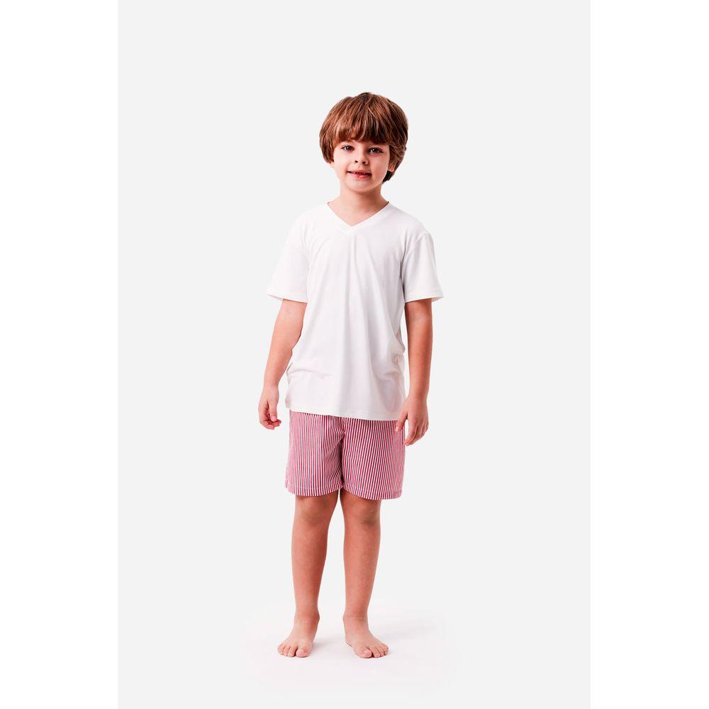Pijama Curto Tricoline Love Cherry Kids Masculino - 1