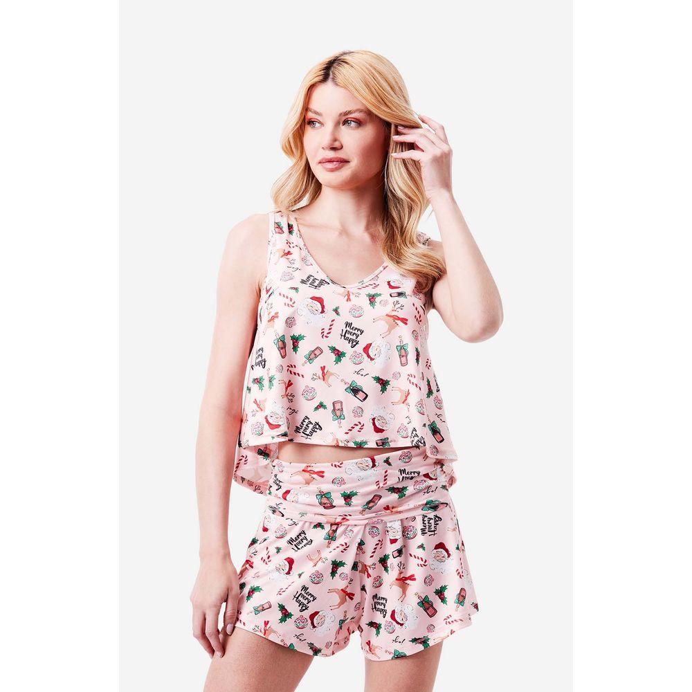 Pijama Curto Regata Malha HoHoHo - 4