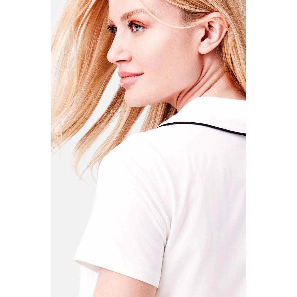 Pijama Longo Manga Curta Aberto Malha Rafaela - 3