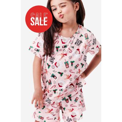 Pijama Curto Manga Curta Malha Mini HoHoHo