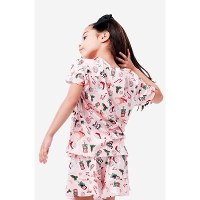 Pijama Curto Manga Curta Malha Mini HoHoHo