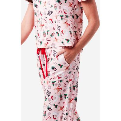 Pijama Longo Manga Curta Malha HoHoHo