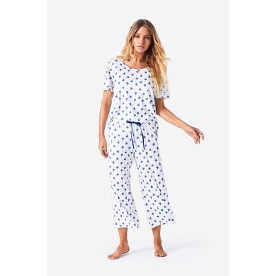 Pijama Capri Manga Curta Malha Maite