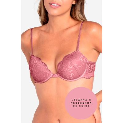 Sutiã Push Up Renda Deep Skin
