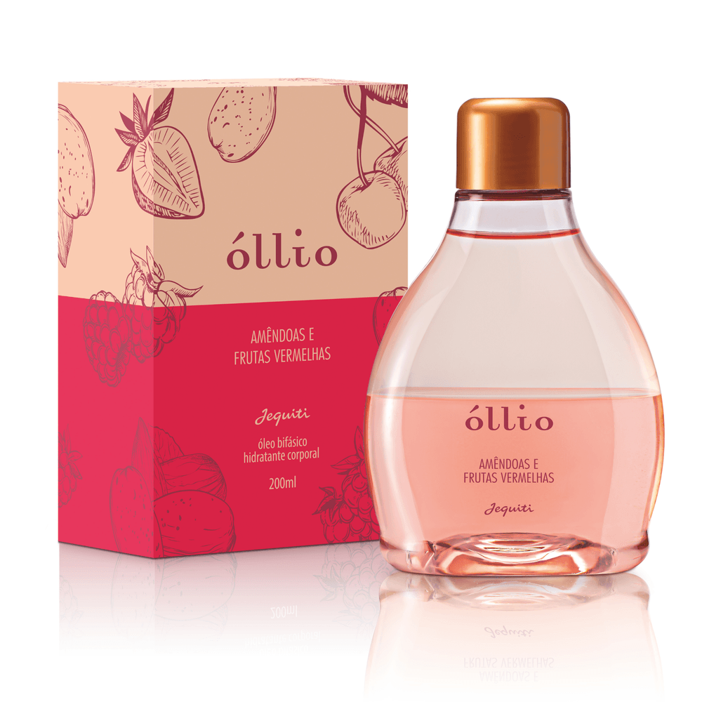 Óleo Bifásico Hidratante Corporal Óllio Âmendoas e Frutas Vermelhas, 200 ml - 1