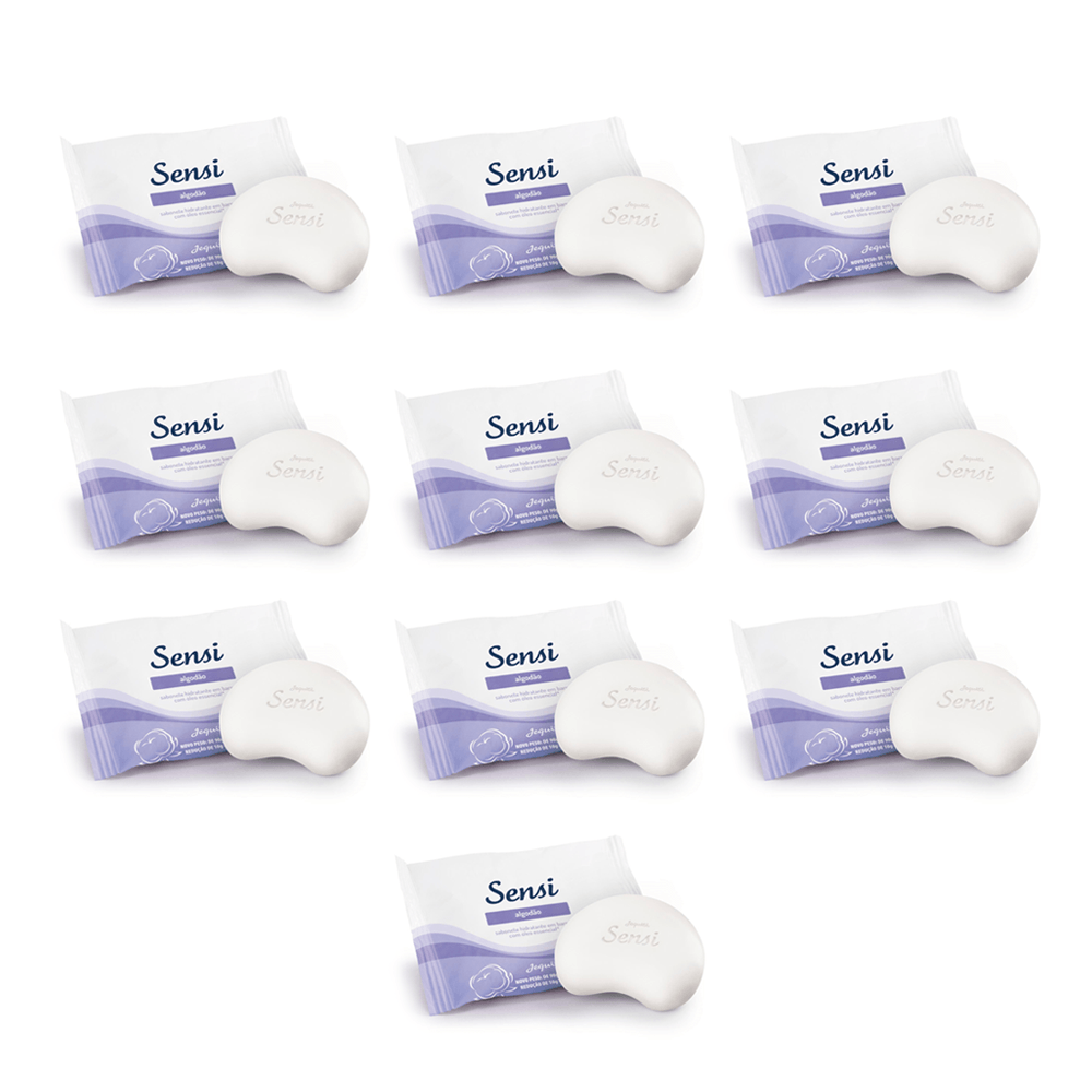 Kit com 10 unidades de Sabonetes Hidratantes em Barra Algodão Sensi Jequiti - 1