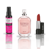 Kit Patricia: Colônia Patricia 25 ml, Spray Perfurmado 60 ml e Batom Mattefix 3G - 1