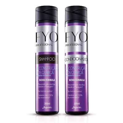 Kit Shampoo e Condicionador Fyo Profissional Reconstrução Pós-Química Alisados ou Tingidos Jequiti