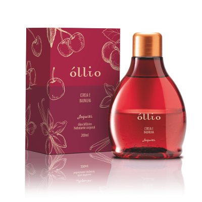 Óleo Bifásico Hidratante Corporal Óllio Cereja e Baunilha, 200 ml
