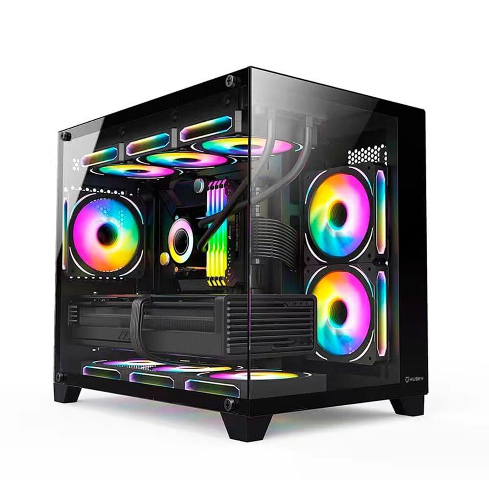 Gabinete Gamer Husky Dome 210, Mini Tower, M-ATX, Lateral e Frontal em Vidro, Sem FANs, Preto - HGN210PT - 1