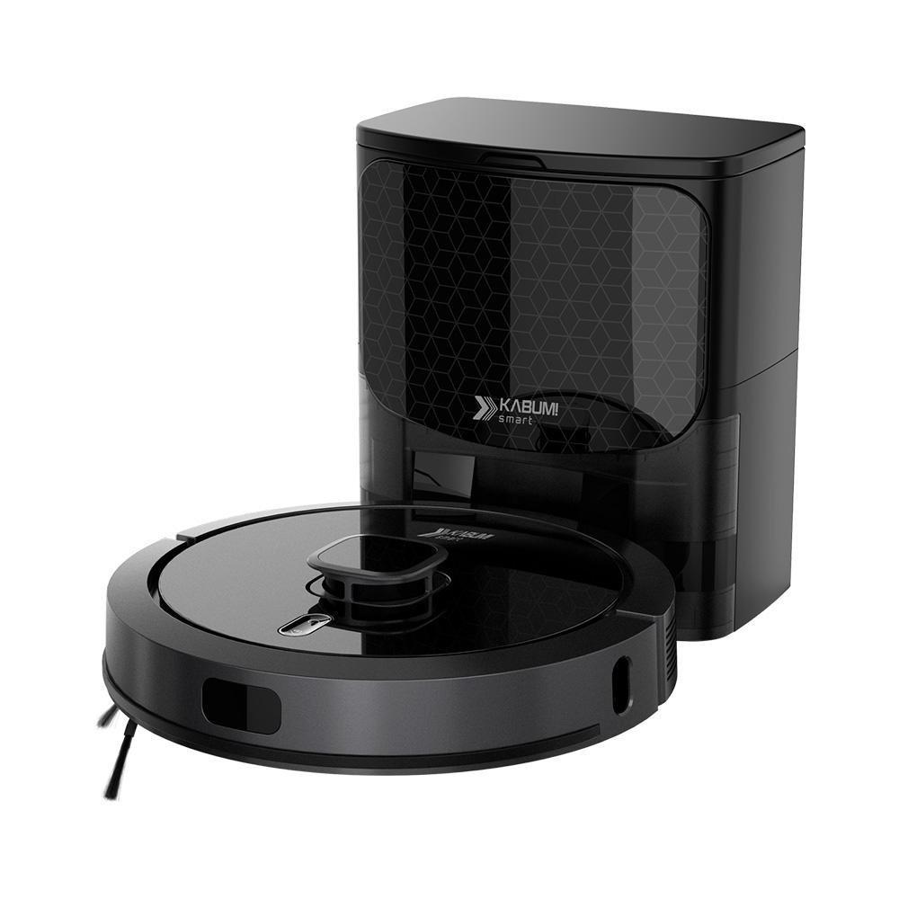 Robô Aspirador e Passa Pano KABUM! smart 900 - 5 Modos de Limpeza, Base 2 em 1, Mapeamento 3D - 127v - Preto - KBSF009 - 1