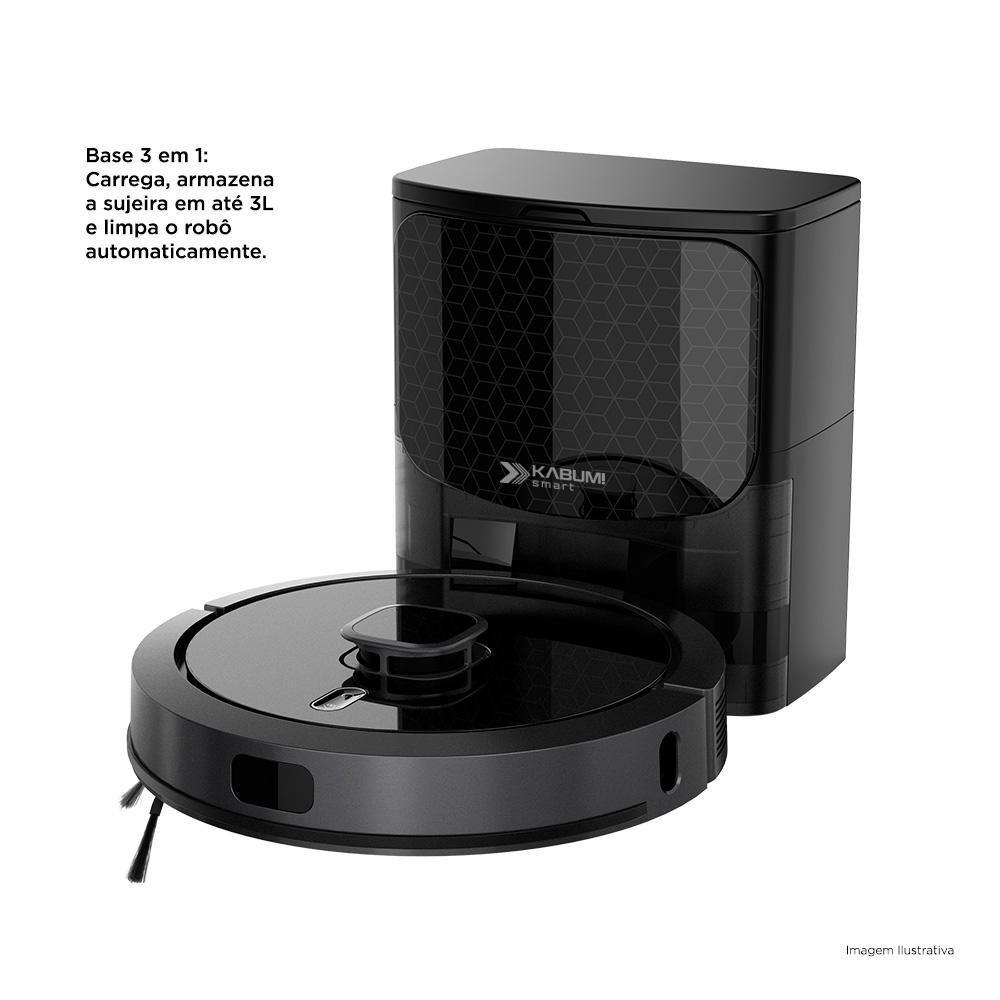 Robô Aspirador e Passa Pano KABUM! smart 900 - 5 Modos de Limpeza, Base 2 em 1, Mapeamento 3D - 127v - Preto - KBSF009 - 10