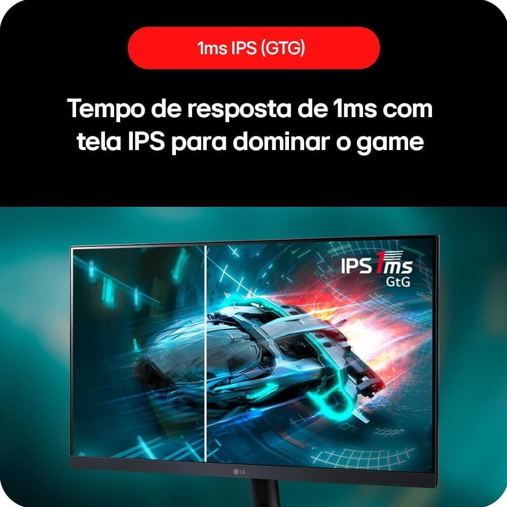 Monitor Gamer LG UltraGear 27", FHD, 180Hz, 1ms, IPS, DP e HDMI, HDR10, FreeSync, G-Sync - 27GS60F-B - 6