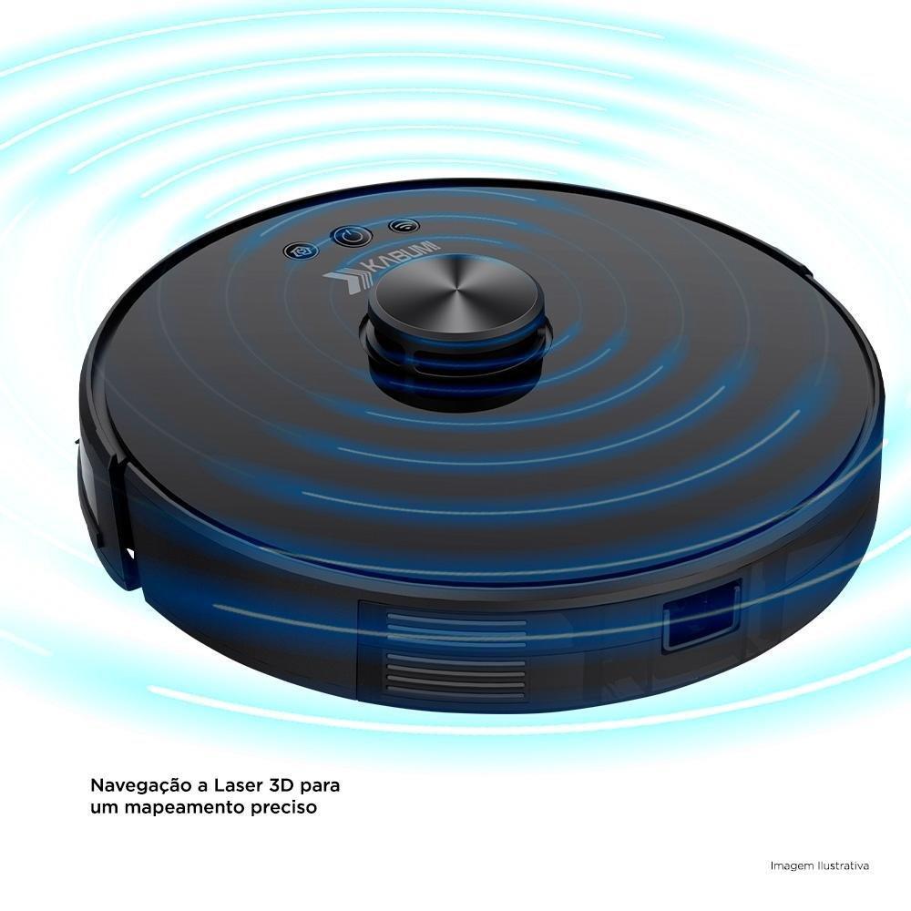 Robô Aspirador e Passa Pano KABUM! smart 700 - 5 Modos de Limpeza, Mapeamento a Laser 3D, Base de Carregamento - Bivolt - Preto - KBSF003 - 6