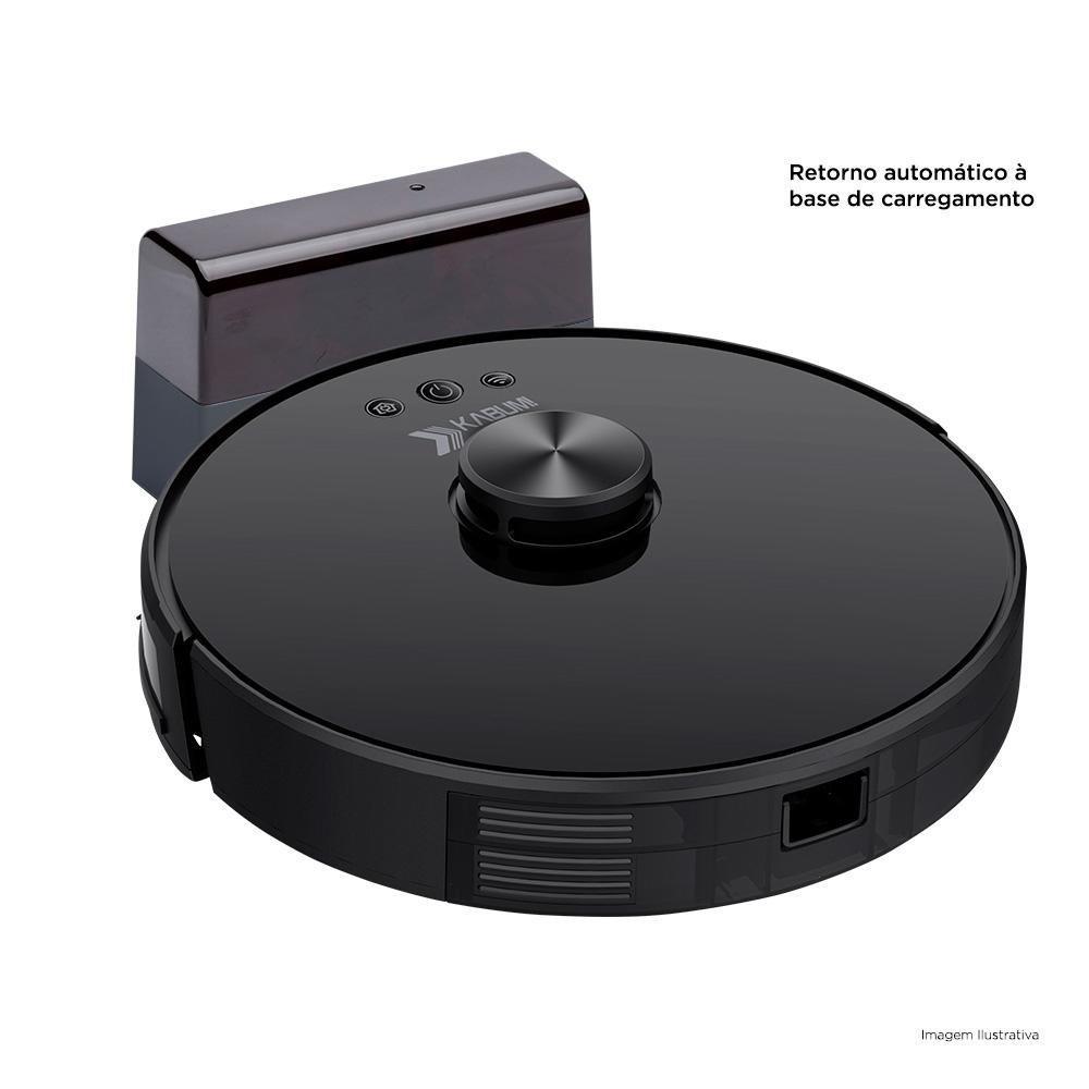 Robô Aspirador e Passa Pano KABUM! smart 700 - 5 Modos de Limpeza, Mapeamento a Laser 3D, Base de Carregamento - Bivolt - Preto - KBSF003 - 7