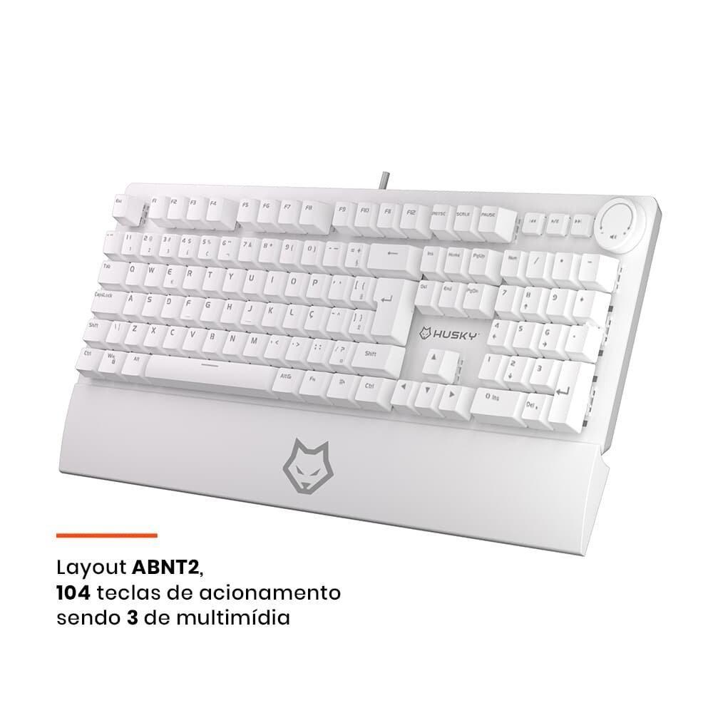 Teclado Mecânico Gamer Husky Anchorage Full Size, RGB, Switch Gateron EF Red, ABNT2, Branco - HTG200BRVR - 6
