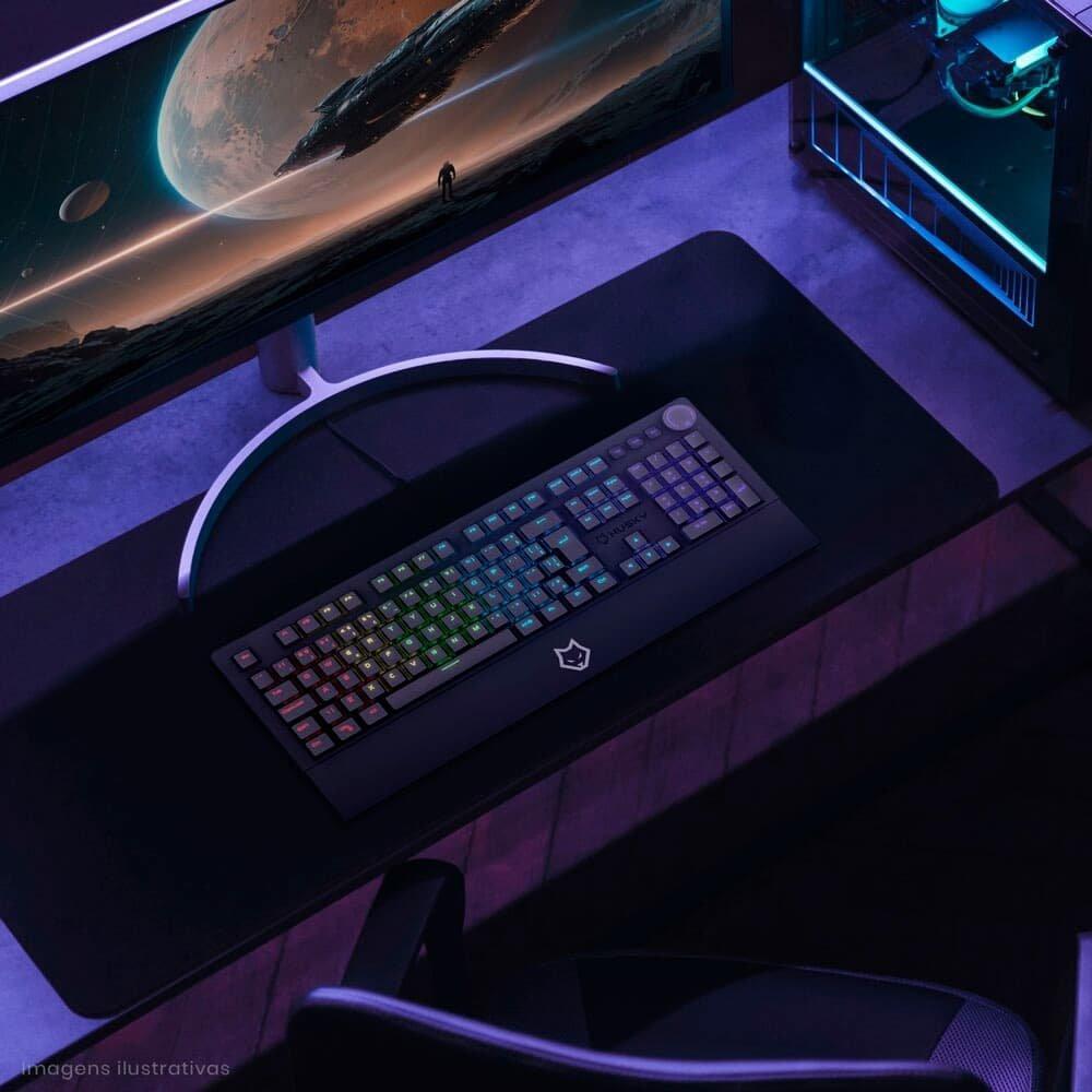 Teclado Mecânico Gamer Husky Anchorage Full Size, RGB, Switch Gateron EF Red, ABNT2, Preto - HTG200PTVR - 4