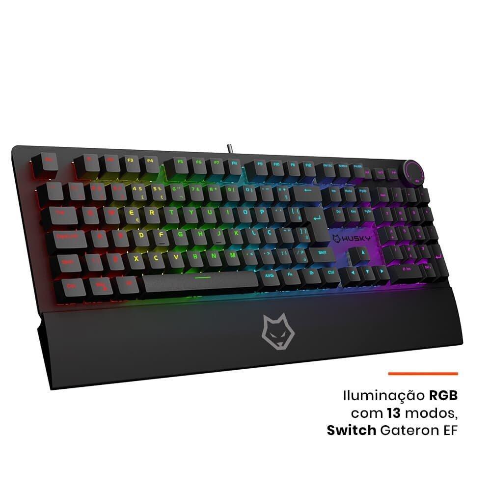Teclado Mecânico Gamer Husky Anchorage Full Size, RGB, Switch Gateron EF Red, ABNT2, Preto - HTG200PTVR - 5