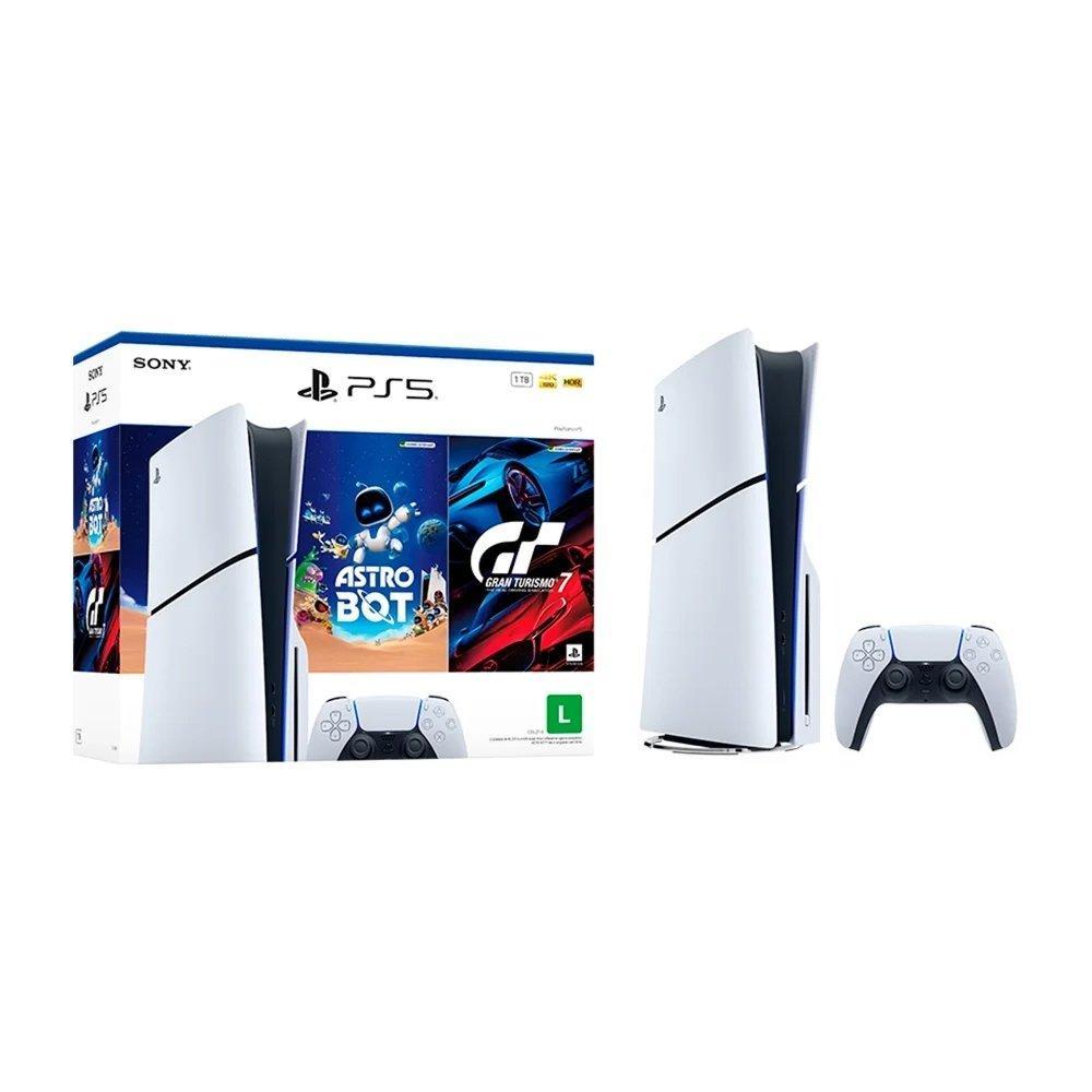 Console Sony PlayStation 5, Com Leitor de Discos, SSD 1TB, Controle Sem Fio DualSense + 2 Jogos - 1