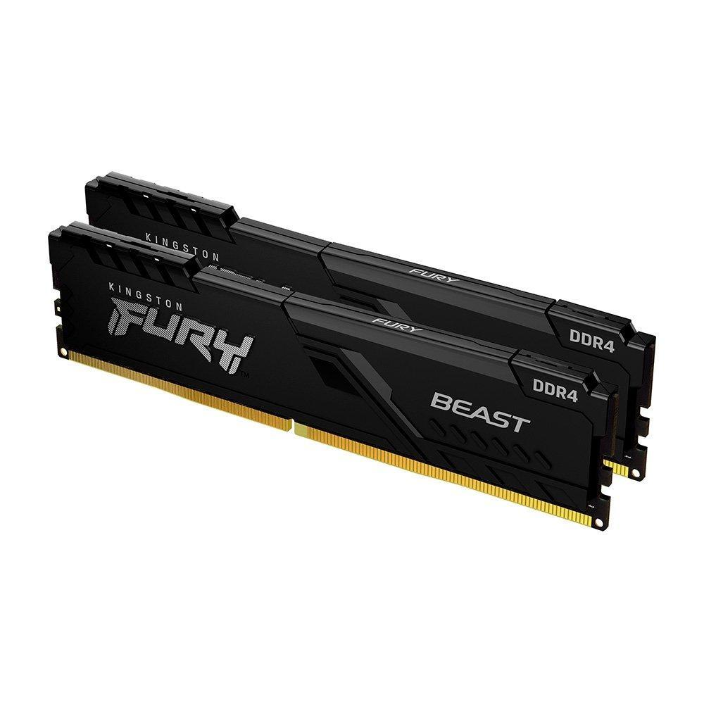 Memoria RAM Kingston Fury  Beast, 16GB, 3200MT/s, DDR4, CL16, DIMM, 1Gx8, Preto - KF432C16BB1/16WP - 8